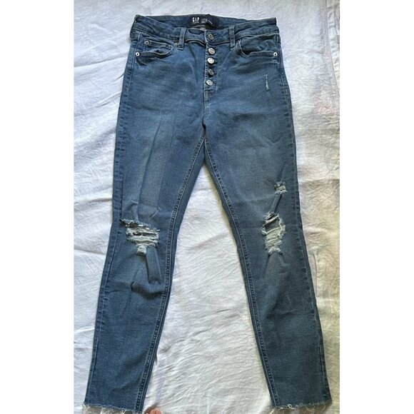 GAP Denim High Rise Universal Legging Jeans, Medium Blue, Size 8 / 29 R, Jegging - Picture 4 of 14